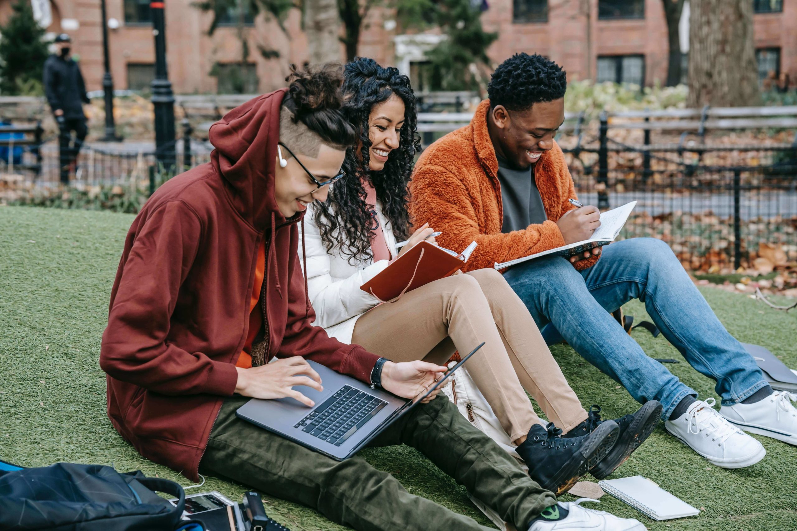 Three student in study at outside | Oakland, CA